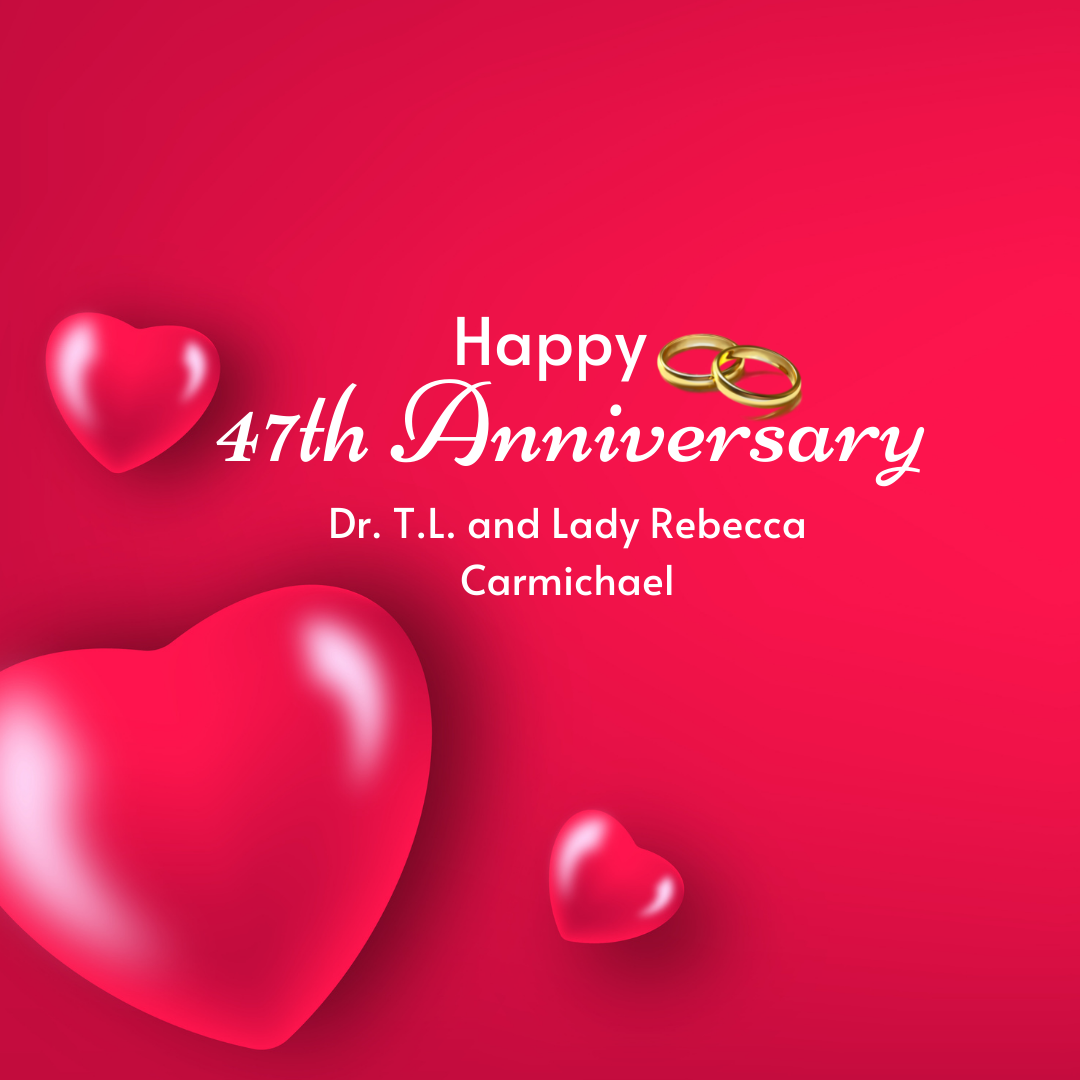 Happy 47th Anniversary red hearts and two gold rings